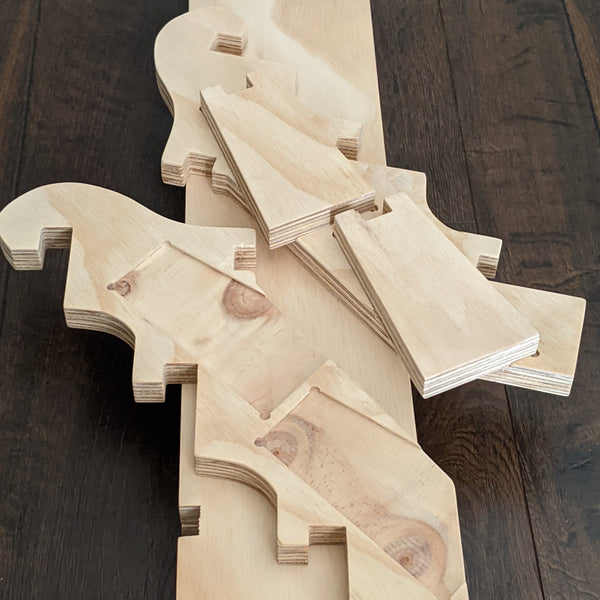 Triple Tiered Shelf Display with Plywood Edge
