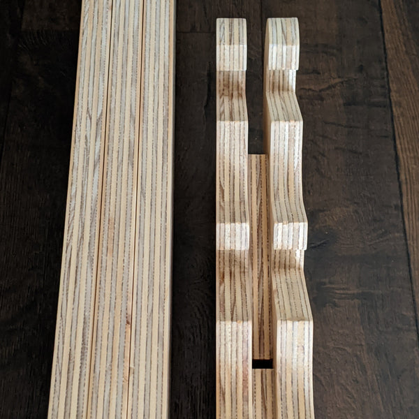 Triple Tiered Shelf Display with Plywood Edge