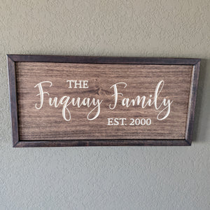 Family name plaque